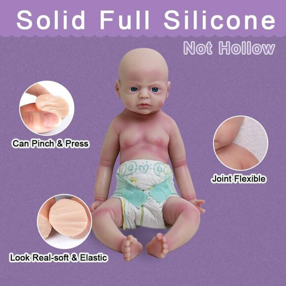 ❤️ 22 inch Baby Girl Doll Full Body  Silicone - Picture 5 of 5